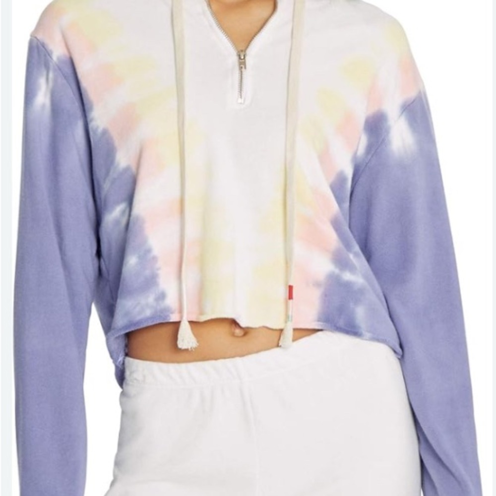 Wildfox Tie-Dye Cropped Hoodie